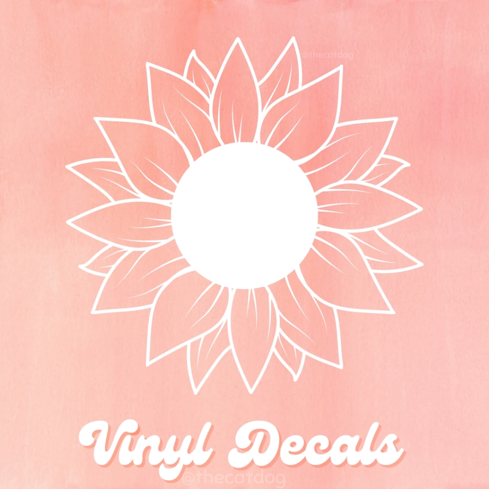 Sunflower Vinyl Decal Handmade